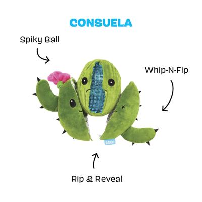 Show full view: BARK Cactus Rip & Reveal Squeaky Plush Dog Toy, Green, Small slide 3 of 10