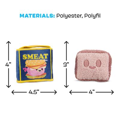 Show full view: BARK Canned Smeat Multi-Part Squeaky Plush Dog Toy, Medium slide 6 of 10