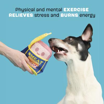 Show full view: BARK Canned Smeat Multi-Part Squeaky Plush Dog Toy, Medium slide 4 of 10