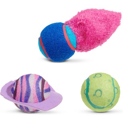 BARK BARK Celestial Lobjects Tough Squeaky Tennis Ball Dog Toys, Medium