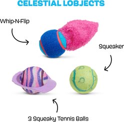 BARK Celestial Lobjects Tough Squeaky Tennis Ball Dog Toys, Medium slide 2 of 8