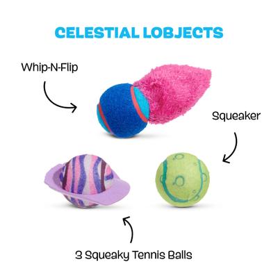 Show full view: BARK Celestial Lobjects Tough Squeaky Tennis Ball Dog Toys, Medium slide 2 of 9