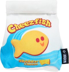 BARK Cheezfish Snacks Squeaky Dog Chewy Toy
