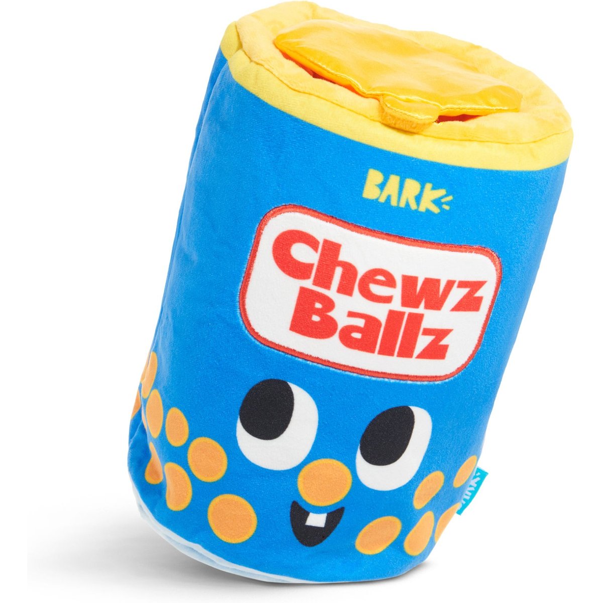 BARK Chewz Ballz Squeaky Plush Dog Toy, Orange, Large