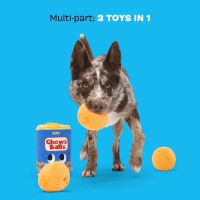 Show full view: BARK Chewz Ballz Squeaky Plush Dog Toy, Orange, Large slide 5 of 9