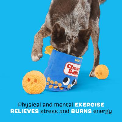 Show full view: BARK Chewz Ballz Squeaky Plush Dog Toy, Orange, Large slide 4 of 9