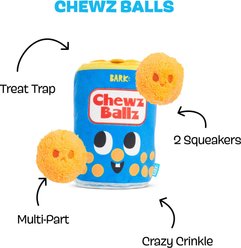 BARK Chewz Ballz Squeaky Plush Dog Toy, Orange, Large slide 2 of 7