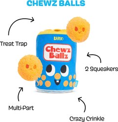 BARK Chewz Ballz Squeaky Plush Dog Toy, Orange, Small slide 2 of 8