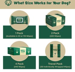 Bark & Clean Bamboo Wipes with Aloe, Shea Butter & Coconut Oil Light Lavender Scent Dog & Cat Grooming Wipes, 110 count slide 2 of 9