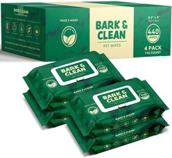 Bark & Clean Bamboo Wipes with Aloe, Shea Butter & Coconut Oil Light Lavender Scent Dog & Cat Grooming Wipes, 440 count