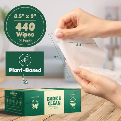 Show full view: Bark & Clean Bamboo Wipes with Aloe, Shea Butter & Coconut Oil Light Lavender Scent Dog & Cat Grooming Wipes, 440 count slide 4 of 10