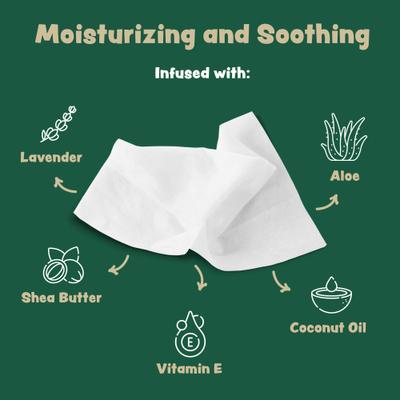 Show full view: Bark & Clean On-the-Go Individually Wrapped Bamboo Wipes with Aloe, Shea Butter & Coconut Oil Light Lavender Scent Dog & Cat Grooming Wipes, 50 count slide 2 of 9