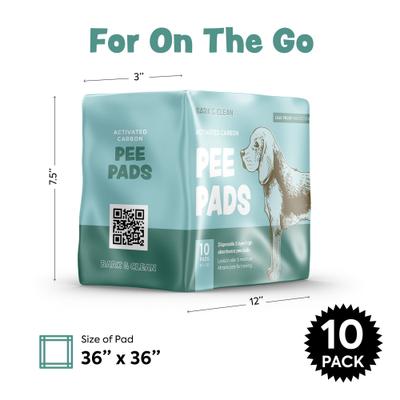 Show full view: Bark & Clean Premium Activated Charcoal Traveller's Dog Potty Pad, 10 count, 36x36 slide 7 of 10