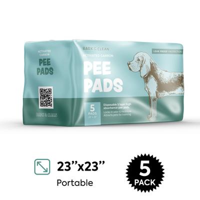 Show full view: Bark & Clean Premium Activated Charcoal Traveller's Dog Potty Pad, 25 count, 23x23-in slide 7 of 9