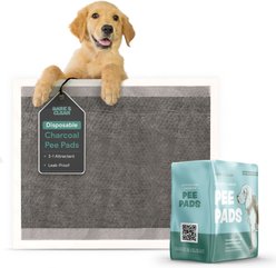 Bark & Clean Premium Activated Charcoal Traveller's Dog Potty Pad, 5 count, 23x23-in