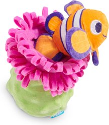 BARK Clown Fishing Around Crinkle Squeaky Plush Dog Toy, Pink, Small