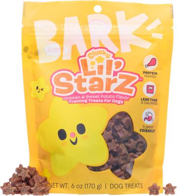 Show full view: BARK Clucky Lil' Starz Chicken Recipe Soft & Chewy Dog Training Treats, 6-oz bag, case of 3 slide 5 of 9