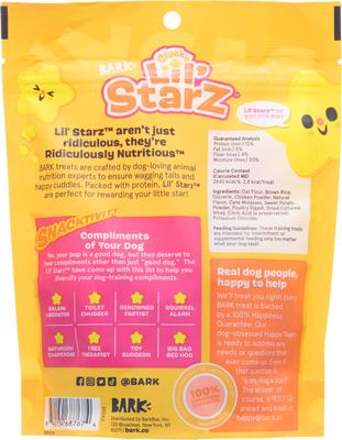 Show full view: BARK Clucky Lil' Starz Chicken Recipe Soft & Chewy Dog Training Treats, 6-oz bag, case of 3 slide 3 of 9
