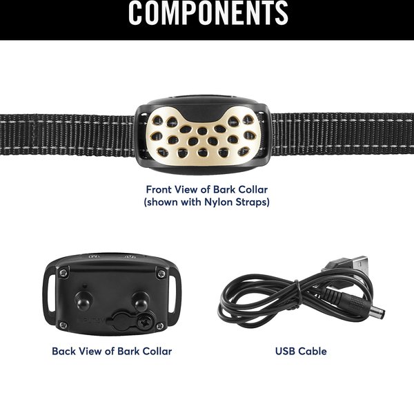 Show full view: Bark Collar, Waterproof & Rechargeable with Vibration & Tone, Nylon slide 2 of 8