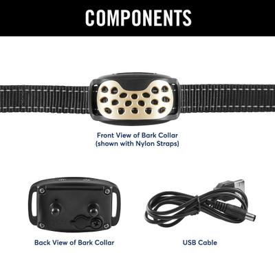 Show full view: Bark Collar, Waterproof & Rechargeable with Vibration & Tone, Nylon slide 2 of 8