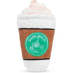 BARK Cup of Bark Roast Squeaky Plush Dog Toy, White, Medium