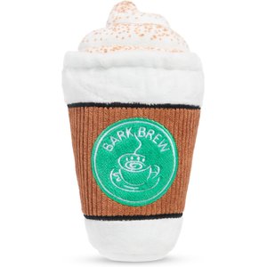 BARK Cup of Bark Roast Squeaky Plush Dog Toy, White, Medium