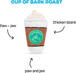BARK Cup of Bark Roast Squeaky Plush Dog Toy, White, Medium slide 2 of 7
