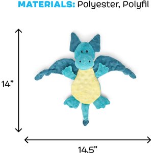 BARK Dingbert the Dragon Squeaky Plush Dog Toy, Blue