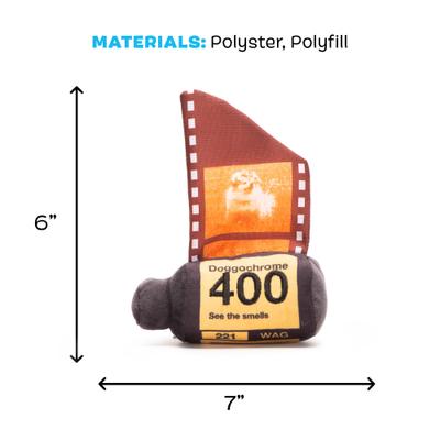 Show full view: BARK Doggochrome Film Roll Squeaky Plush Dog Toy, Small/Medium slide 6 of 9