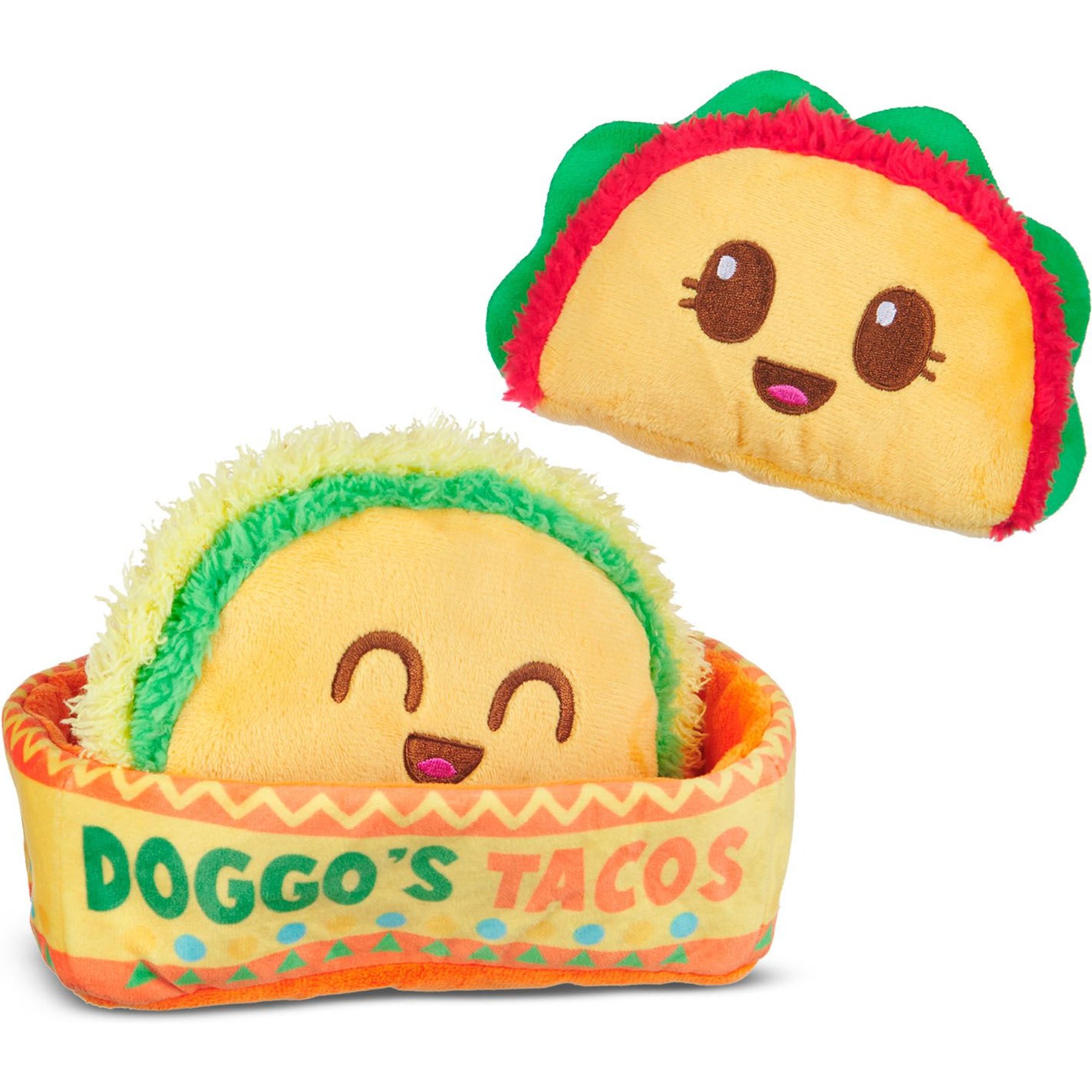 BARK Doggo's Tacos 3-in-1 Squeaky Plush Dog Toy