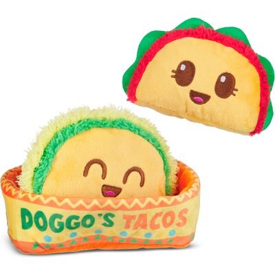 BARK BARK Doggo's Tacos 3-in-1 Squeaky Plush Dog Toy
