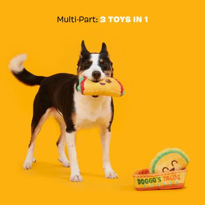 Show full view: BARK Doggo's Tacos 3-in-1 Squeaky Plush Dog Toy slide 5 of 9