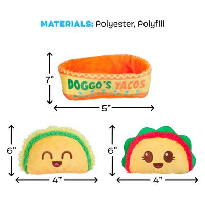 Show full view: BARK Doggo's Tacos 3-in-1 Squeaky Plush Dog Toy slide 6 of 9
