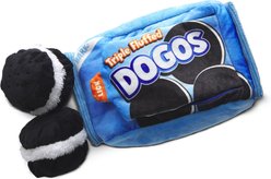 BARK Dogo Dunkers Multi-Part Squeaky Plush Dog Toy, Blue