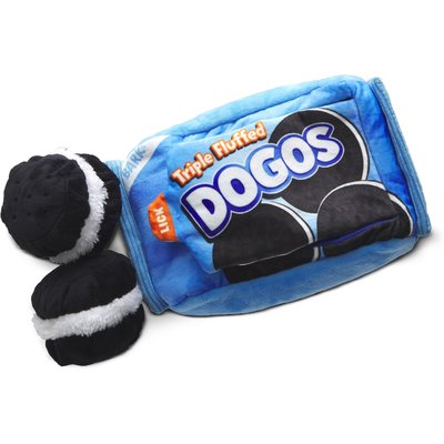 BARK BARK Dogo Dunkers Multi-Part Squeaky Plush Dog Toy, Blue