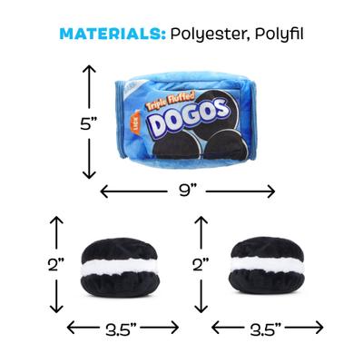 Show full view: BARK Dogo Dunkers Multi-Part Squeaky Plush Dog Toy, Blue slide 5 of 8