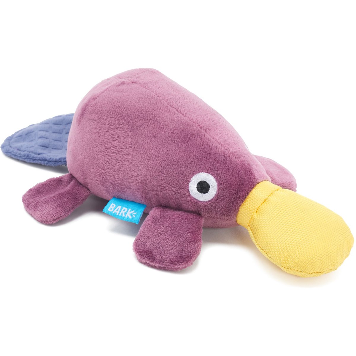 BARK Drongo Platypus Rip & Reveal Squeaky Plush Dog Toy, Purple, Small
