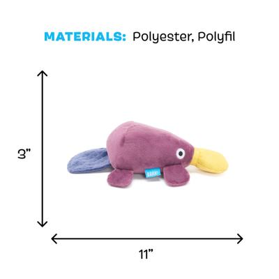 Show full view: BARK Drongo Platypus Rip & Reveal Squeaky Plush Dog Toy, Purple, Small slide 5 of 8