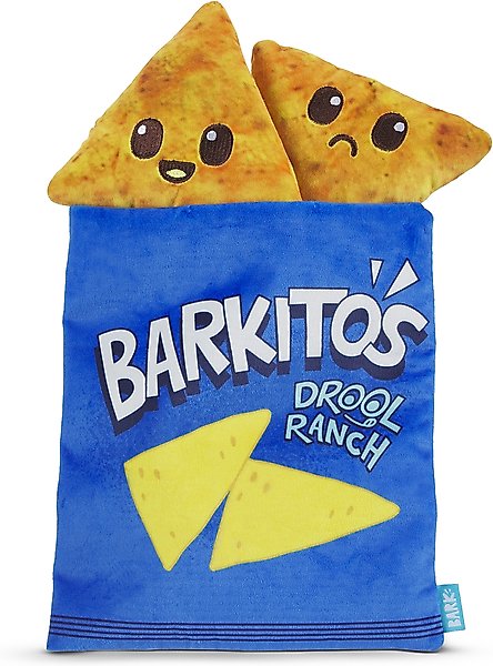 Show full view: BARK Drool Ranch Chips Multi-Part Squeaky Plush Dog Toy, Blue, Medium slide 1 of 8