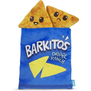 BARK Drool Ranch Chips Multi-Part Squeaky Plush Dog Toy, Blue, Medium
