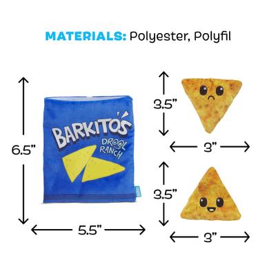 Show full view: BARK Drool Ranch Chips Multi-Part Squeaky Plush Dog Toy, Blue, Medium slide 5 of 8