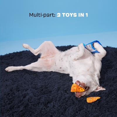 Show full view: BARK Drool Ranch Chips Multi-Part Squeaky Plush Dog Toy, Blue, Medium slide 4 of 8