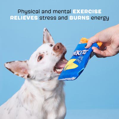 Show full view: BARK Drool Ranch Chips Multi-Part Squeaky Plush Dog Toy, Blue, Medium slide 3 of 8