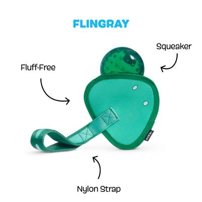 Show full view: BARK Flingray Dog Tug Toy, Teal, Medium slide 3 of 9