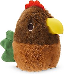 BARK Fowl Play 2-in-1 Plush Exterior with Hard Core Tough Treat Dispensing Dog Chew Toy, Brown