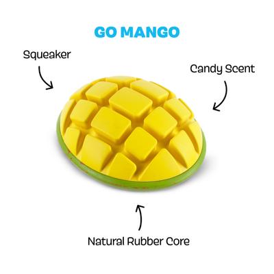 Show full view: BARK GO Mango Tough Dog Chew Toy, Yellow, Large slide 2 of 9