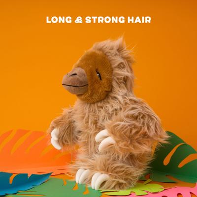 Show full view: BARK Gordon the Giant Sloth Squeaky Plush Dog Toy, Brown slide 5 of 9