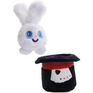 BARK Hare Bunny Rabbit Magician Hat Squeaky Plush Dog Toy, Large