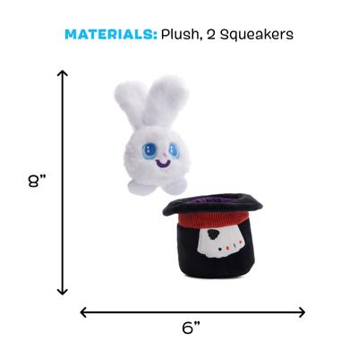 Show full view: BARK Hare Bunny Rabbit Magician Hat Squeaky Plush Dog Toy, Large slide 6 of 9