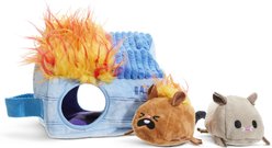 BARK Hide n' Squeak Dumpster Fire Multi-Part Squeaky Plush Dog Toy, Medium